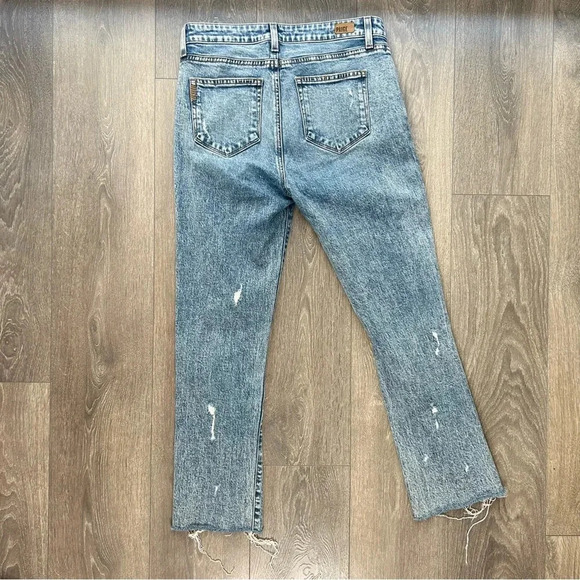 Paige Monica Jeans denim Straight Leg Frayed Hem Westlyn Distressed Size 27 - Picture 14 of 14